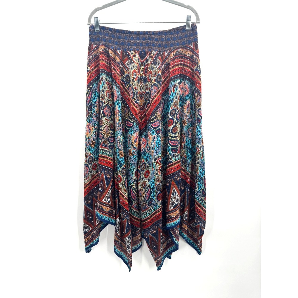 Whimsigoth Boho Handkerchief Skirt Medium Asymmetrical Festival Ren Faire Gypsy